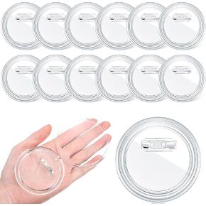 Yilloog 25 Pcs 3 Inch Clear Button Pins for Crafts DIY Photo Acrylic Blank Pins Bulk for Picture Make Your Own Buttons Badge Maker DIY Crafts Supplies