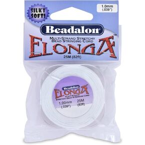 Beadalon Elonga 1.0mm White, 25-Meter