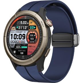 Compatible for Amazfit Cheetah Pro Band, Lamshaw Quick Release Soft Silicone Magnetic Buckle Sport Replacement Straps Accessories Compatible with Amazfit Cheetah Pro / Cheetah / GTR 47mm / GTR 2 / GTR 3 / GTR 3 Pro / GTR 4 / GTR 2e / Falcon / Stratos Smar