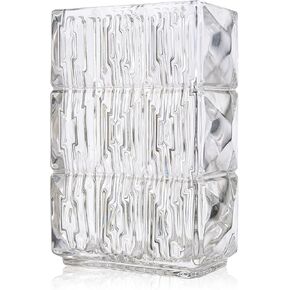 7" Clear Tapered Rectangle Hand Blown Glass Vase Decorative Tabletop Centerpiece for Home Décor, Wedding Bouquet, Floral Arrangement