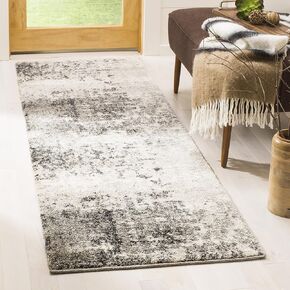 SAFAVIEH Retro Collection Runner Rug - 2'3" x 13', Light Grey & Grey, Modern Abstract Design, Non-Shedding & Easy Care, Ideal for High Traffic Areas in Living Room, Bedroom (RET2139-7980)