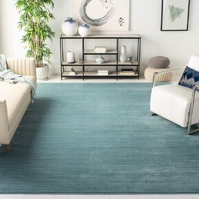 SAFAVIEH Vision Collection 6'7" Square Aqua VSN606B Modern Ombre Tonal Chic Non-Shedding Living Room Bedroom Dining Home Office Area Rug