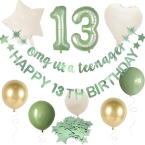 Rose Gold Omg Ur A Teenager Happy 13th Birthday Banner Garland Foil Balloon 13 for 13 Birthday Decorations Official Teenager 13th Birthday Decor for Teen Girls 13 Year Old Birthday Party Supplies