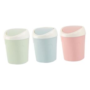 Zerodeko 3pcs Portable Trash Can Portable Trash Bin Kitchens Lid Snack Containers Desk Trash Basket Waste Paper Container Dining Table Garbage Can Organizer Wastebasket Office Pp