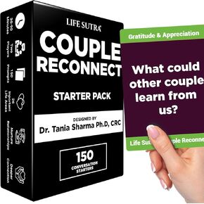 Life Sutra Couple Games - by USA Psychologist - 400 Conversation Starters and Activities - Improve Communication | Romance and Trust - Card Game for Couples