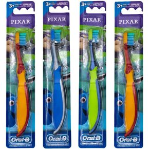 Oral-B Kids Pixar Toothbrush, Children 3+, Extra Soft (Characters Vary) - Pack of 4