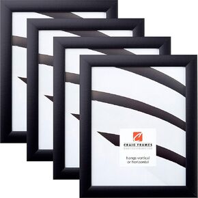 Craig Frames 18x24 Black Picture Frame Set of 4, 1" Smooth Wrap Finish