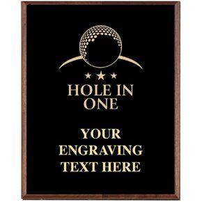 Crown Awards Golf Hole in One Plaques, Custom Engraved Golf Trophy Plaque Award, Great Customizable Golf Ball Gift Prime