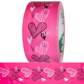 Designer Cute Packing Tape, Colorful Matte Printing Shipping Tape, Carton Decorative Tape for Sealing Boxes, 1.77" x 110 yd, Love - Pattern