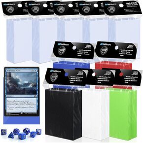 1000 Pack Card Sleeves, 500 Matte Trading Card Sleeve and 500 Inner Sleeves Ideal for Double-Sleeving, Perfect Fit Sleeves Compatible with MTG, TCG, Baseball, Football Cards(5 Colors)