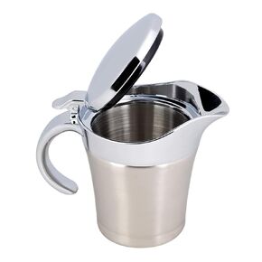 304 Stainless Steel Thermal Insulated Double Wall Sauce Gravy Boat Serveware Beverage Serveware Kitchen Pot Serving Jug