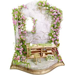 Warmtree Realistic Miniature Vines Artificial Vines Artificial Rose Vines Cute Flower Vines Decorations DIY Mini Model Railway Fairy Garden Architecture Diorama Scenery Landscape Layout (White Milk)