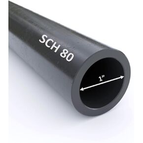 1"" Schedule 80 PVC Pipe - Black PVC Piping Cut to Custom Lengths/High-Flow Capacity & High-Impact Strength… (1"" x 3'), Gray