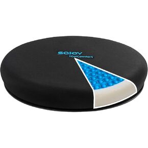 وسادة مقعد Sojoy iGelComfort الفاخرة من الجل الدوارة تتميز بإسفنج الذاكرة (15.5X15.5X2.5)... in Kuwait