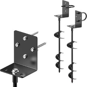 6 Pcs Trampoline Stakes Trampoline Anchors High Wind,Heavy Duty Ground Anchor Screw in,Spiral Stakes Anchor Tent Stakes,Earth Anchors,Shed Anchors for Swing Sets,Canopy(12inch-6pcs)