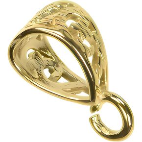uGems 14K GP Sterling Silver Filigree Scroll Pendant Bail Connector 1-micron Gold Plated Choose Your Size