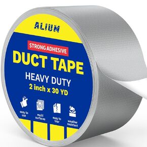 ALIUM 2 Inch x 90 Feet (30 YD) Duct Tape Heavy Duty, Flexible, Easy to Manipulate, Very Sticky, Easily Torn, Thick Silver Tape Weather Resistant for Indoor Outdoor use