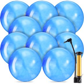 Jexine 10 قطع 15 بوصة كرات نطاطة رخامية من البولي فينيل كلوريد قابلة للنفخ، كرة لعب ملونة، كرات كبيرة، كرات ملعب، كرات ركل الكرة المرتدة مع مضخة للفناء الخلفي والشاطئ في الأماكن المغلقة والمفتوحة، لعبة مفضلة للحفلات