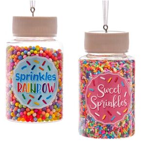The Bridge Collection 3.3" Decorating Sprinkles Ornaments - Set of 2 - Home for the Holidays - Christmas Tree Ornaments - Baking Ornaments - Dessert Ornaments for Christmas Tree