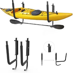 FDB Folding Kayak Snowboard Surfboard Paddleboard Wall Cradle Mount Rack Canoe Hanging Wall Frame Canoeing Aquaplane Skis Indoor & Outdoor Storage Rack (1 Pair)