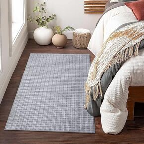 COZYLOOM Area Rug 2x6 Modern Runner Rug Abstract Entryway Runners Indoor Low Pile Lines Printed Hallway Runners Aesthetic Minimalist Bedroom Bedside Runner Rug Non-Slip Laundry Kitchen Runner Mint