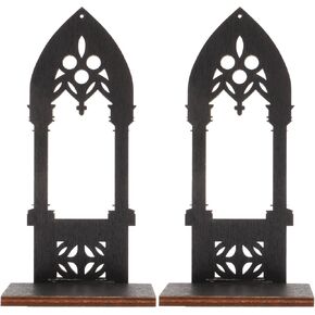 Garneck Wall Mount Candle Holder - Tealight Candlestick Gothic Church Dome Candelabra - Christian Orthodox Wooden Religions Candle Holder - Prayer Penance Candle Tray Hanger