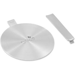 7.87″ inch Heat Diffuser Stainless Steel with Removable Handle, Induction Adapter Plate for Induction Electric Gas Glass Cooktop, Heat Transfer Conduction Plate, Defrosting Frozen Food
