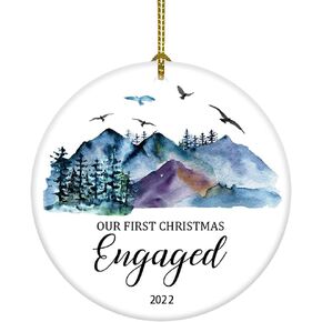 2024 Our First Christmas Just Married Truck Christmas Tree Ornament Our First Christmas as mr. and mrs. gift for Newlywed Couple 2024 (2024 Red Car Mr Mrs)