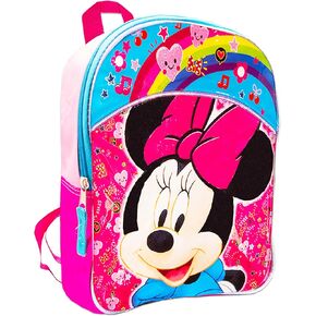 Disney Minnie Mouse Mini Toddler Preschool Backpack (11") (Minnie Mouse School Supplies Bundle)