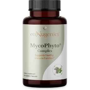 EcoNugenics - MycoPhyto Complex - 60 Capsules - Immune System Support Mushroom Blend Supplement Reishi, Turkey Tail, Cordyceps, Maitake, Agaricus, Umbellatus- Cardio, Liver & Nootropic Brain Support