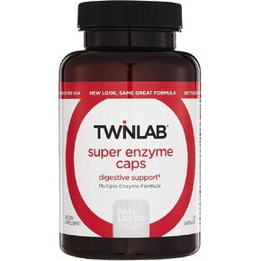Twinlab Super Enzyme Caps - Constipation Supplement with Digestive Enzymes - 50 Capsules