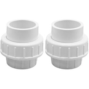 2Pcs 2 inch PVC Union Coupling Pipe Fittings with O-ring, SCH40 Slip Union Coupling Adapter for Swimming Pools Outdoor Application (ID 60.3mm)