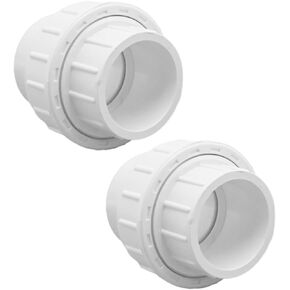 2Pcs 2 inch PVC Union Coupling Pipe Fittings with O-ring, SCH40 Slip Union Coupling Adapter for Swimming Pools Outdoor Application (ID 60.3mm) in Kuwait