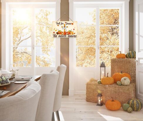 WhatSign سقوط الباب ديكور علامة سقوط ليسوع انه لا يترك الزينة علامة للمنزل المسيحي أوراق القيقب يسوع سقوط ديكور علامة الخريف اكليلا من الزهور للباب الأمامي جدار الشرفة الخريف الشكر in Kuwait