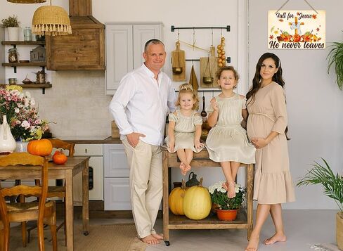 WhatSign سقوط الباب ديكور علامة سقوط ليسوع انه لا يترك الزينة علامة للمنزل المسيحي أوراق القيقب يسوع سقوط ديكور علامة الخريف اكليلا من الزهور للباب الأمامي جدار الشرفة الخريف الشكر in Kuwait