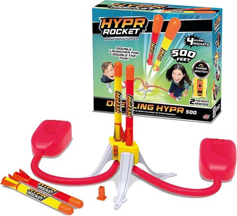 Hypr Rocket Launcher for Kids - Patented Designed Launcher Reach up to 500 Feet with Turbo Mode, 3 Rockets Included, Connectable Launcher for Multi Player Fun, Easy Set Up, Durable, Kids Outdoor Toys in Saudi Arabia