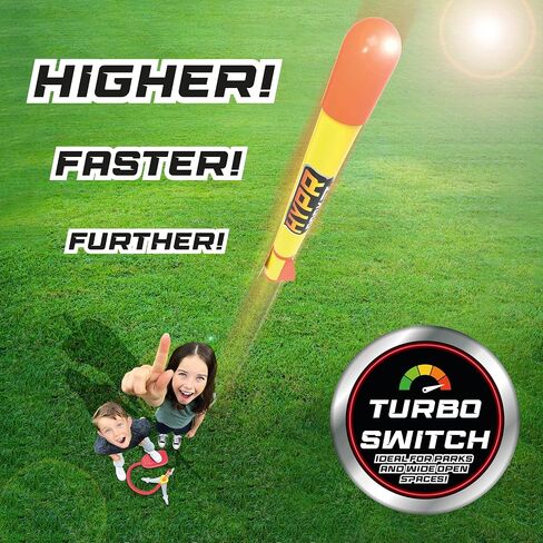 Hypr Rocket Launcher for Kids - Patented Designed Launcher Reach up to 500 Feet with Turbo Mode, 3 Rockets Included, Connectable Launcher for Multi Player Fun, Easy Set Up, Durable, Kids Outdoor Toys in Saudi Arabia