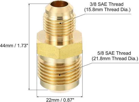 PATIKIL 3/8 SAE ذكر x 5/8 SAE ذكر مقرنة أنبوب نحاسي، 2 حزمة تركيب الأنابيب موضوع محول الغاز مضيئة موصل الاتحاد اقتران مع شريط PTFE للاتصال HVAC زيت الوقود الهواء خط الغاز in Saudi Arabia