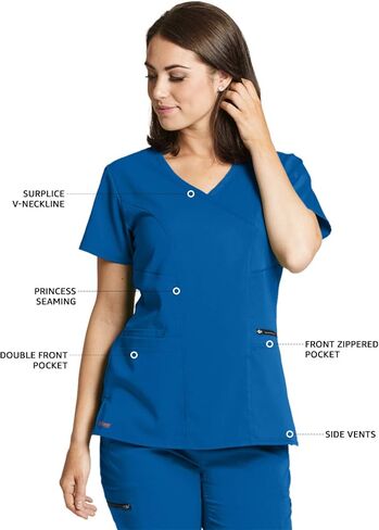 Grey's Anatomy Spandex-Stretch Kim Top for Women- Easy Care Medical Scrub Top in Saudi Arabia