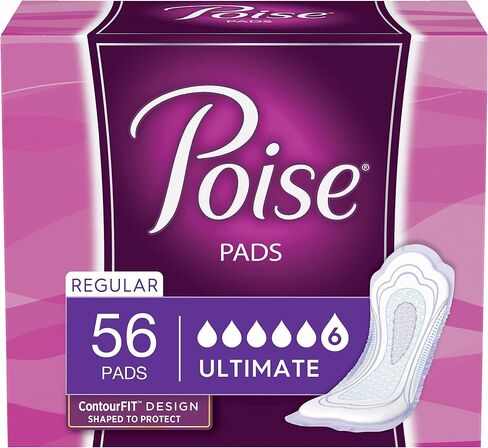 Poise Incontinence Pads, Ultimate Absorbency, Regular, 56 Count in Saudi Arabia