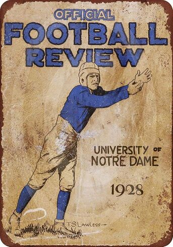 1928 Notre Dame Football Review New Tin Sign Aluminum Metal Sign 8x12Inch (T27) in Saudi Arabia
