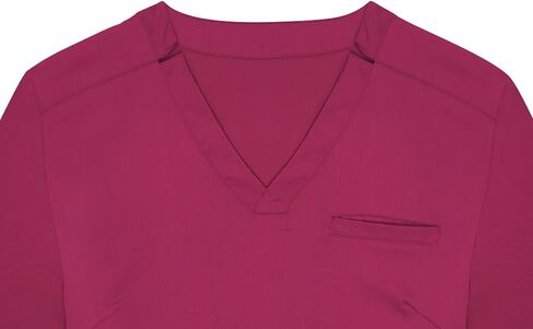 Scrubs for Women V-Neck Nurse Medical Uniform Short Sleeve Classic Professional Scrub Tops with Pockets in Saudi Arabia