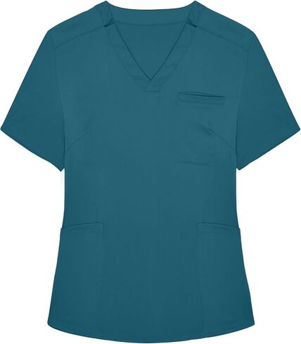 Scrubs for Women V-Neck Nurse Medical Uniform Short Sleeve Classic Professional Scrub Tops with Pockets in Saudi Arabia