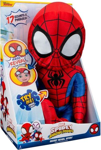 Marvel 16-Inch Talking Black Panther Plush - Vibranium Power with Sounds & Phrases - Spidey & His Amazing Friends in Saudi Arabia
