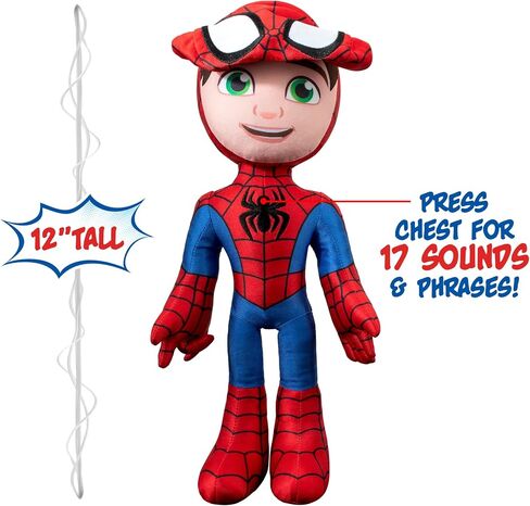 Marvel 16-Inch Talking Black Panther Plush - Vibranium Power with Sounds & Phrases - Spidey & His Amazing Friends in Saudi Arabia