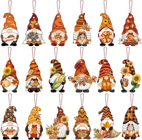 Peryiter 48 Pcs Fall Gnome Ornaments Felt Thanksgiving Decorations Autumn Gnome Hanging Ornament Fall Harvest Swedish Elf Gnome for Fall Thanksgiving Holiday Party Supplies in Saudi Arabia