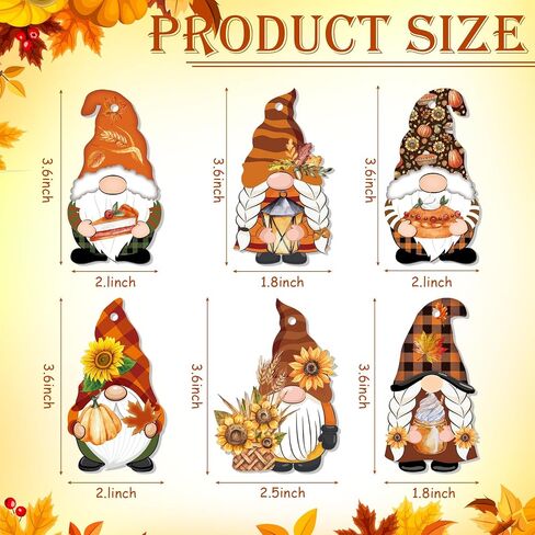 Peryiter 48 Pcs Fall Gnome Ornaments Felt Thanksgiving Decorations Autumn Gnome Hanging Ornament Fall Harvest Swedish Elf Gnome for Fall Thanksgiving Holiday Party Supplies in Saudi Arabia