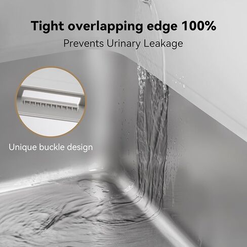 صندوق فضلات القطط من الفولاذ المقاوم للصدأ مع غطاء من فلاروزي، حاوية صندوق فضلات القطط الكبيرة جدًا مقاس XL للقطط الكبيرة ذات الجوانب العالية والمغرفة، وعاء فضلات معدني سهل التنظيف، مرحاض قطط غير لاصق، مضاد للتسرب، بدون رائحة in Kuwait