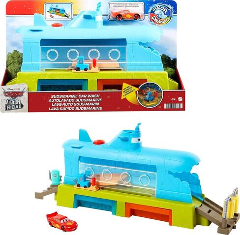 Disney and Pixar Cars Toys, Submarine Car Wash Playset with Color-Change Lightning McQueen Toy Car, Water Play in Saudi Arabia