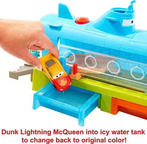 Disney and Pixar Cars Toys, Submarine Car Wash Playset with Color-Change Lightning McQueen Toy Car, Water Play in Saudi Arabia